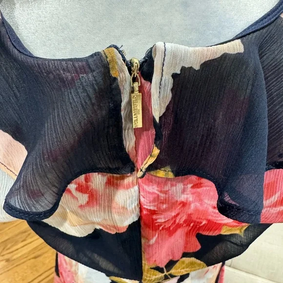 Karl Legerfeld Paris Chiffon Floral Dress Sleeveless Size 0 - Picture 3 of 7